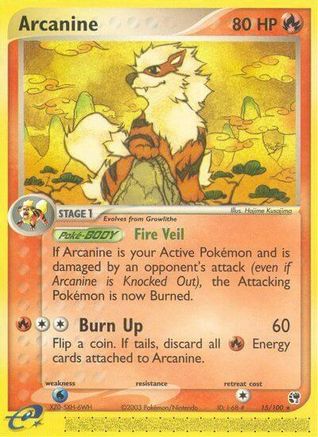 Arcanine 015/100  - Reverse Holofoil Sandstorm - Rare