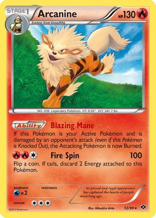 Arcanine (12) 012/99  - Reverse Holofoil Next Destinies - Rare