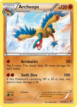 Archeops 054/101  - Reverse Holofoil Plasma Blast - Holo Rare