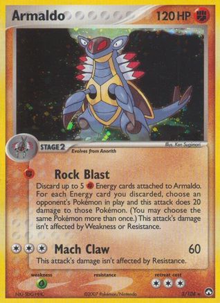 Armaldo 003  - Reverse Holofoil Power Keepers - Holo Rare