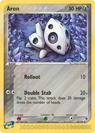 Aron 025/109  - Reverse Holofoil Ruby and Sapphire - Uncommon
