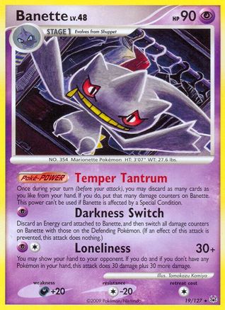 Banette 019/127  - Reverse Holofoil Platinum - Rare