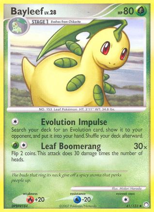 Bayleef 041/123  - Reverse Holofoil Mysterious Treasures - Uncommon