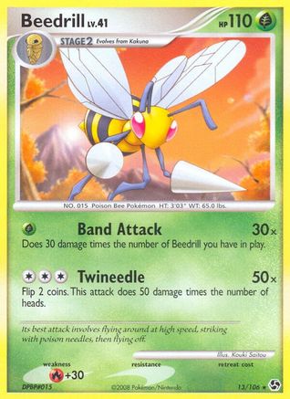 Beedrill 013  - Reverse Holofoil Great Encounters - Rare