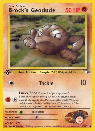 Brock's Geodude (38) 038/132  - Unlimited Gym Heroes - Uncommon