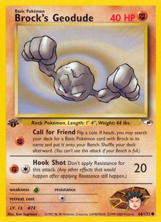 Brock's Geodude (66) 066/132  - 1st Edition Gym Heroes - Common