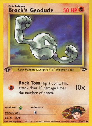 Brock's Geodude 068/132  - Unlimited Gym Challenge - Common