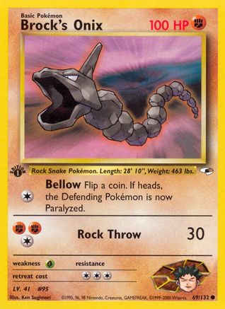 Brock's Onix (69) 069/132  - 1st Edition Gym Heroes - Common