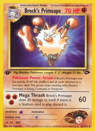 Brock's Primeape 035/132  - Unlimited Gym Challenge - Uncommon