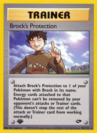 Brock's Protection 101/132  - Unlimited Gym Challenge - Rare