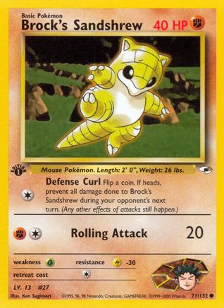Brock's Sandshrew (71) 071/132  - Unlimited Gym Heroes - Common