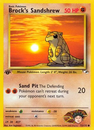 Brock's Sandshrew (72) 072/132  - 1st Edition Gym Heroes - Common