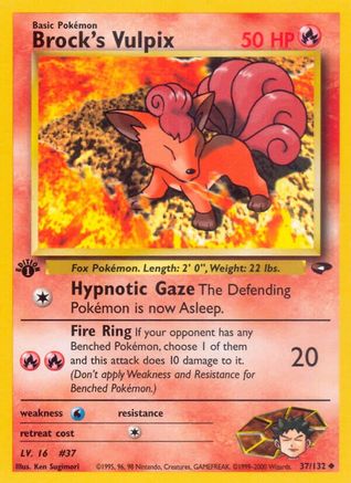 Brock's Vulpix 037/132  - 1st Edition Gym Challenge - Uncommon