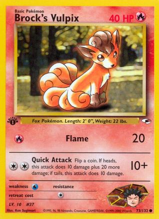 Brock's Vulpix 073/132  - Unlimited Gym Heroes - Common