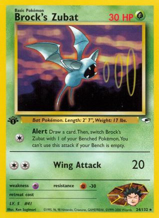 Brock's Zubat (24) 024/132  - Unlimited Gym Heroes - Rare