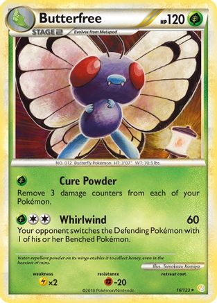 Butterfree 016/123  - Reverse Holofoil HeartGold SoulSilver - Rare