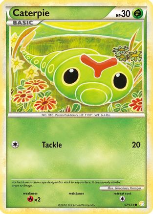 Caterpie 057/123  - Reverse Holofoil HeartGold SoulSilver - Common