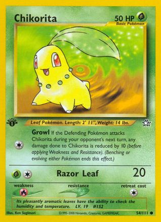 Chikorita (54) 054/111  - 1st Edition Neo Genesis - Common