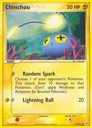 Chinchou 057/101  - Reverse Holofoil Hidden Legends - Common