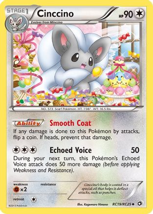 Cinccino RC19/RC25  - Holofoil Legendary Treasures Radiant Collection - Uncommon