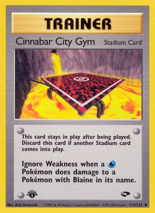 Cinnabar City Gym 113/132  - 1st Edition Gym Challenge - Uncommon