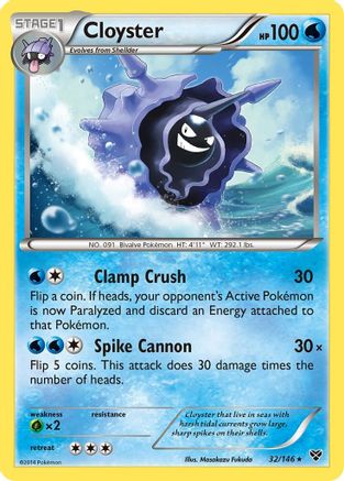 Cloyster 032  - Reverse Holofoil XY Base Set - Rare
