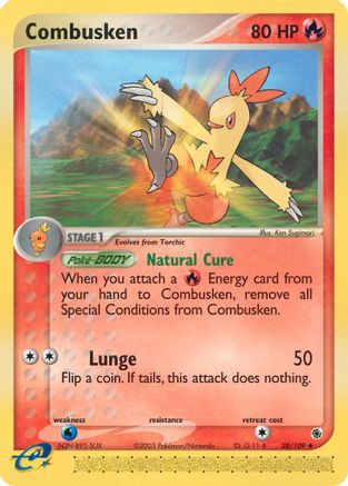 Combusken 028/109  - Reverse Holofoil Ruby and Sapphire - Uncommon