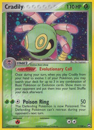 Cradily 007  - Holofoil Power Keepers - Holo Rare
