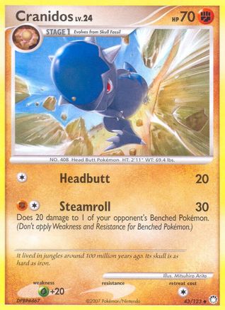 Cranidos 043  - Reverse Holofoil Mysterious Treasures - Uncommon