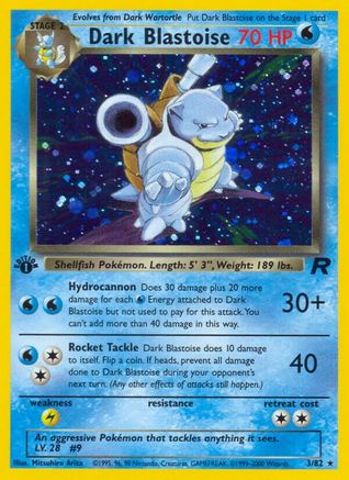 Dark Blastoise (3) 003/82  - Unlimited Holofoil Team Rocket - Holo Rare