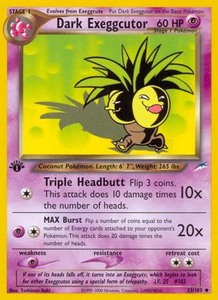 Dark Exeggcutor 033/105  - Unlimited Neo Destiny - Uncommon
