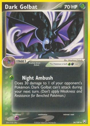 Dark Golbat 034/109  Team Rocket Returns - Uncommon