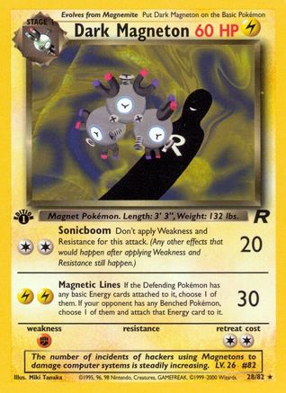 Dark Magneton (28) 028/82  - 1st Edition Team Rocket - Rare