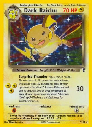 Dark Raichu 007  - Reverse Holofoil Legendary Collection - Holo Rare