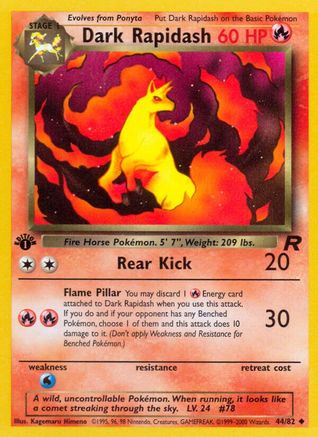 Dark Rapidash 044/82  - 1st Edition Team Rocket - Uncommon