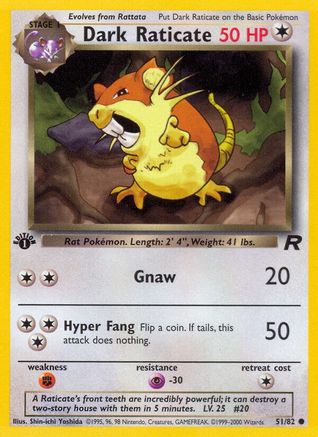 Dark Raticate 051/82  - Unlimited Team Rocket - Common
