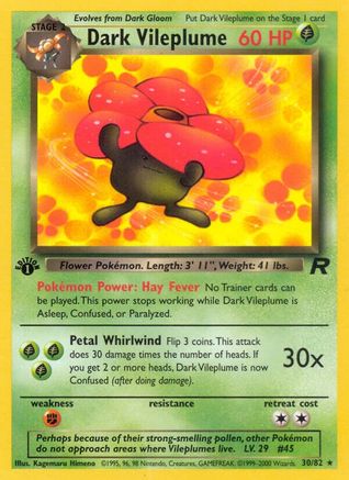 Dark Vileplume (30) 030/82  - Unlimited Team Rocket - Rare