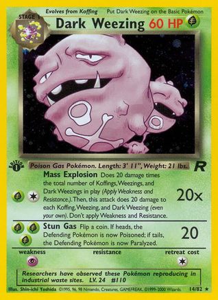 Dark Weezing (14) 014/82  - Unlimited Holofoil Team Rocket - Holo Rare