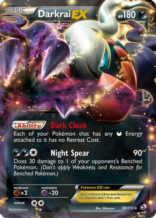 Darkrai EX 088/113  - Holofoil Legendary Treasures - Ultra Rare