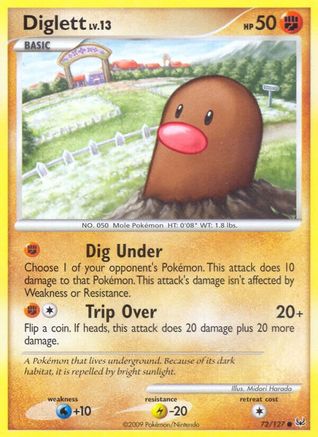 Diglett 072/127  - Reverse Holofoil Platinum - Common