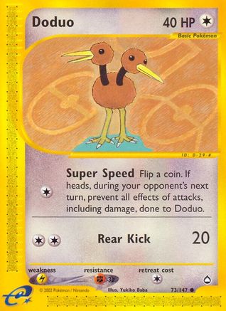 Doduo 073/147  - Reverse Holofoil Aquapolis - Common