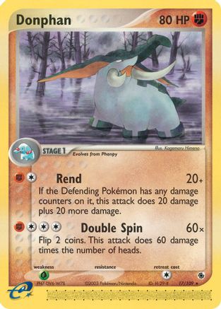 Donphan 017/109  - Reverse Holofoil Ruby and Sapphire - Rare
