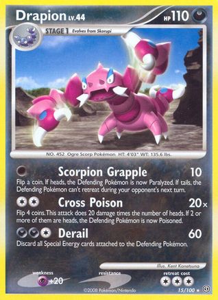 Drapion 015  - Reverse Holofoil Stormfront - Rare