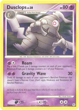 Dusclops 047  - Reverse Holofoil Diamond and Pearl - Uncommon