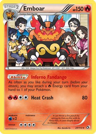 Emboar 027/113  - Holofoil Legendary Treasures - Holo Rare