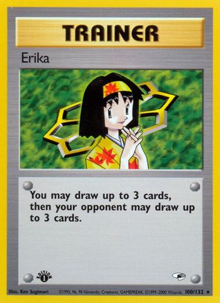 Erika (100) 100/132  - 1st Edition Gym Heroes - Rare