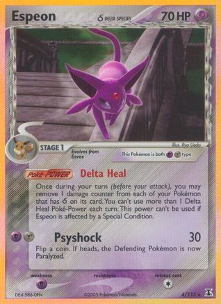 Espeon (Delta Species) 004  - Reverse Holofoil Delta Species - Holo Rare