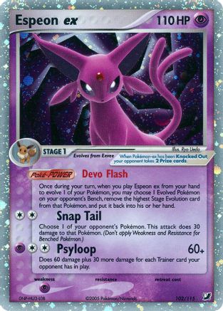 Espeon ex 102  - Holofoil Unseen Forces - Ultra Rare
