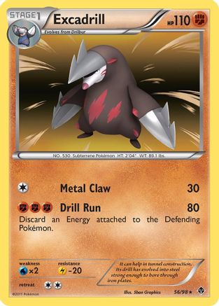 Excadrill (56) 056  - Reverse Holofoil Emerging Powers - Holo Rare