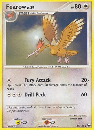 Fearow 036  - Reverse Holofoil Majestic Dawn - Uncommon